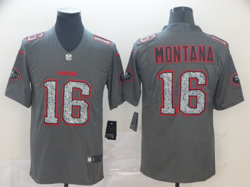 Men San Francisco 49ers 16 Montana Nike Teams Gray Fashion Static Limited NFL Jersey